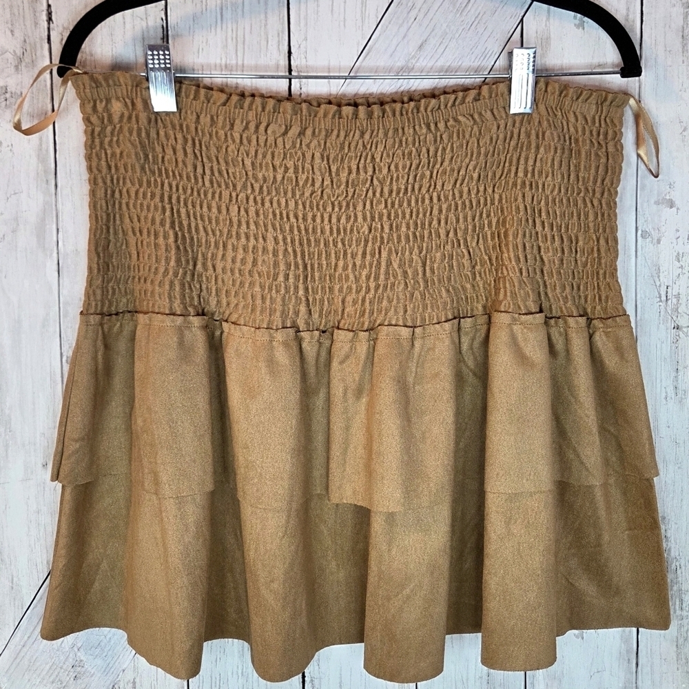 NWT Chic Tan A-Line Skirt